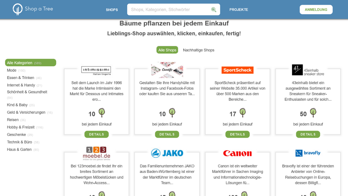 Beim Einkaufen über die Plattform gibt es eine Provision - die für Baumprojekte genutzt wird.